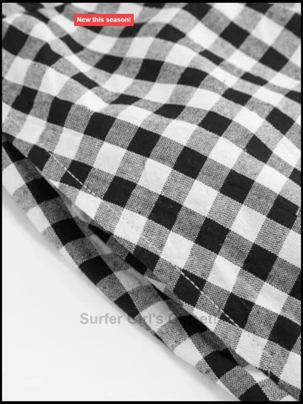 Gingham Puff Sleeve Tie Front Mini Dress Smocked Waist Babydoll Cotton Casual